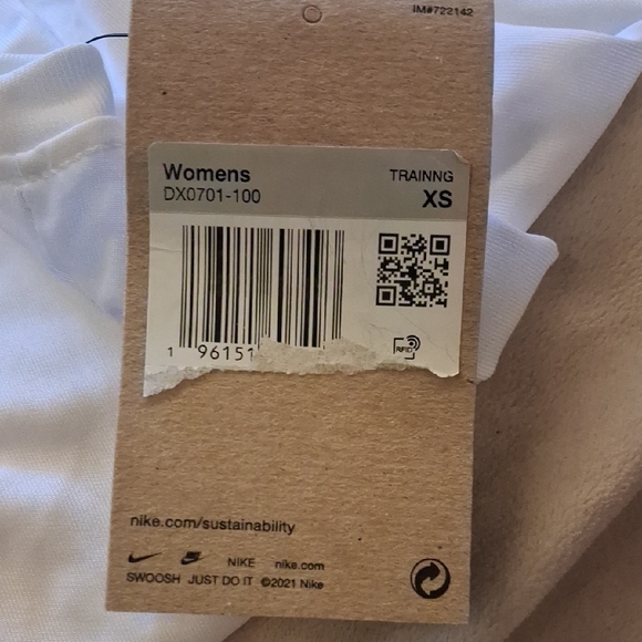 Nike White Sleeveless Top with Black Swoosh - Picture 4 of 4